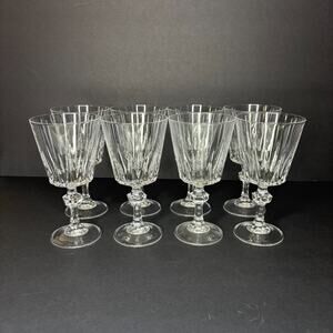 VTG Princess House Set of 8 Wine Esprit Knob Stem Water Blown 6 3/4" Clear